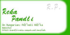 reka pandli business card